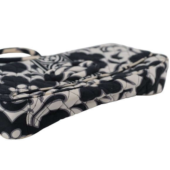 Vera Bradley Midnight Paisley Black-White Floral Clutch Purse Bag - Picture 5 of 7